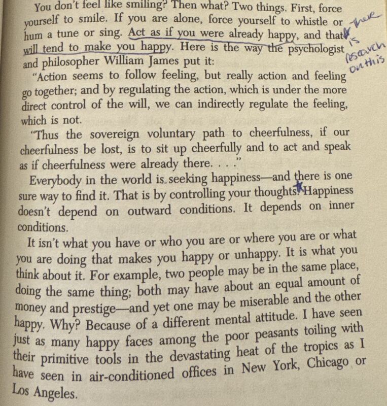 Margin notes from Dale Carnegie book - extracting mental models